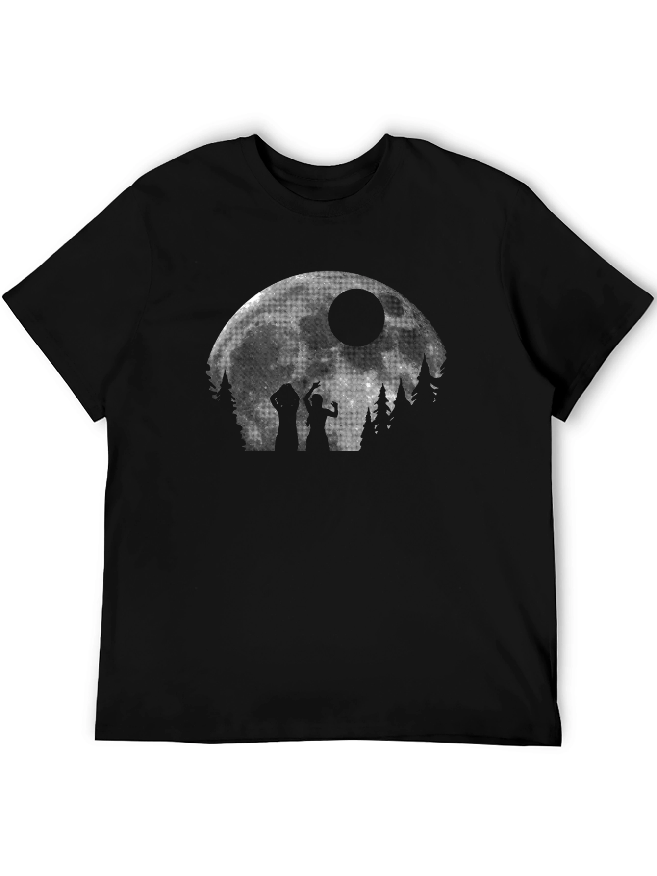 Zombie Moon Halloween Black T-Shirt