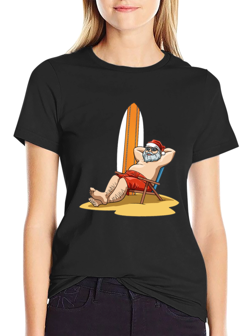 Santa on Vacation Graphic T-Shirt