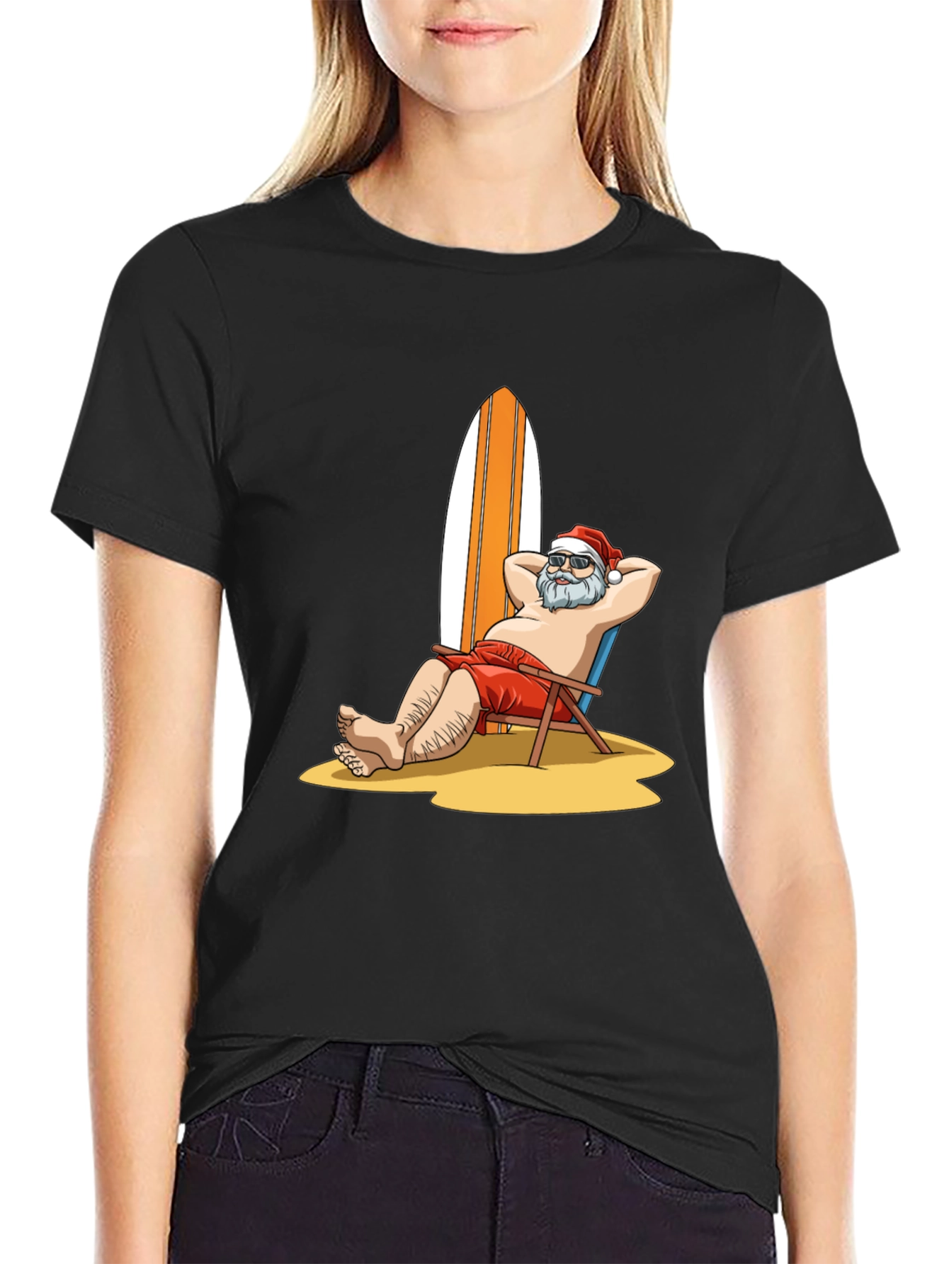 Santa on Vacation Graphic T-Shirt