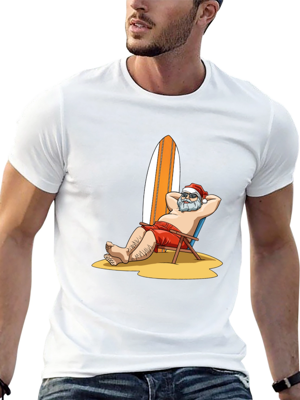 Santa on Vacation Graphic T-Shirt