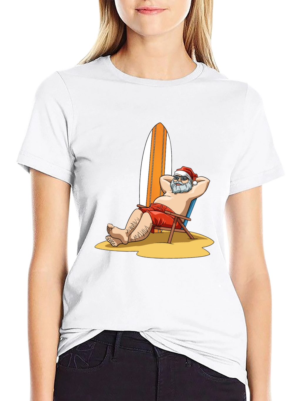 Santa on Vacation Graphic T-Shirt