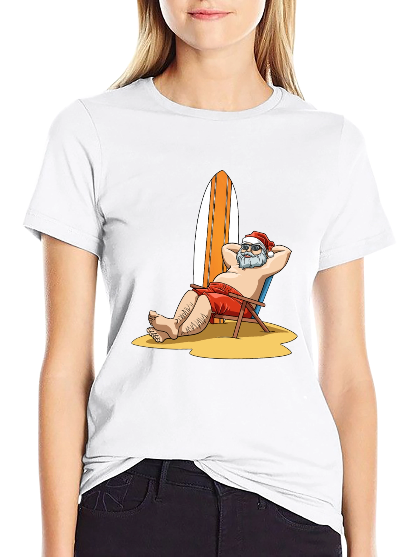 Santa on Vacation Graphic T-Shirt