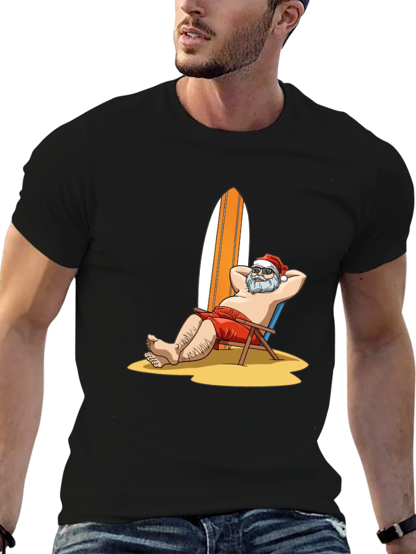Santa on Vacation Graphic T-Shirt