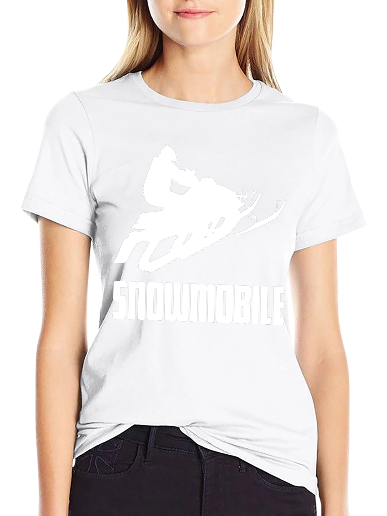 Snowmobile Black Graphic T-Shirt