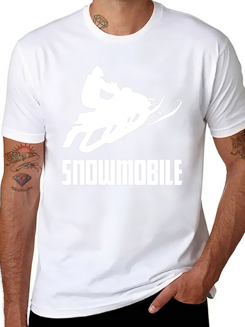 Snowmobile Black Graphic T-Shirt