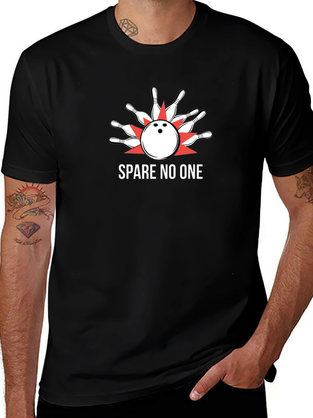 Spare No One Bowling Strike T-Shirt