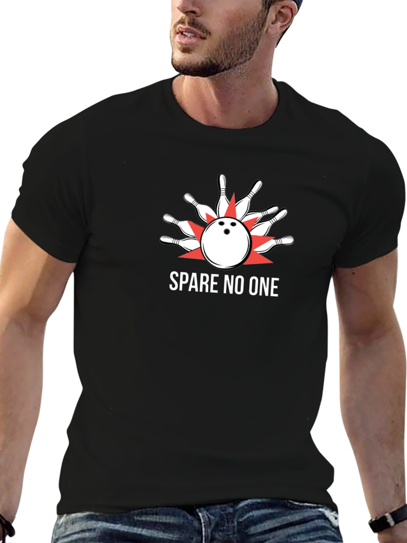 Spare No One Bowling Strike T-Shirt