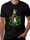 Roller Derby Cat T-Shirt - Skull Atom Design