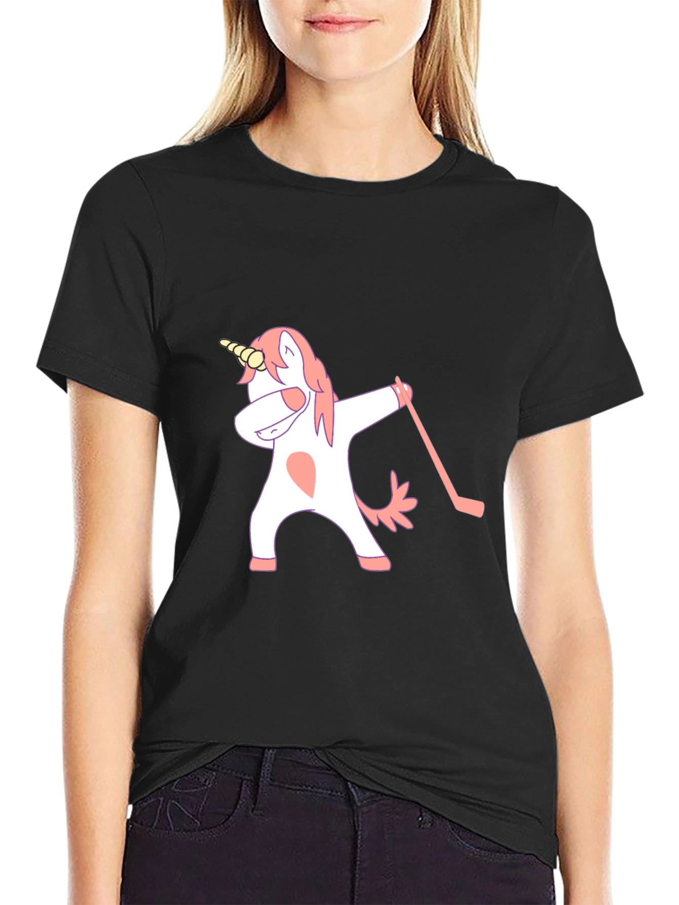 Dabbing Unicorn T-Shirt - Black Cotton Tee