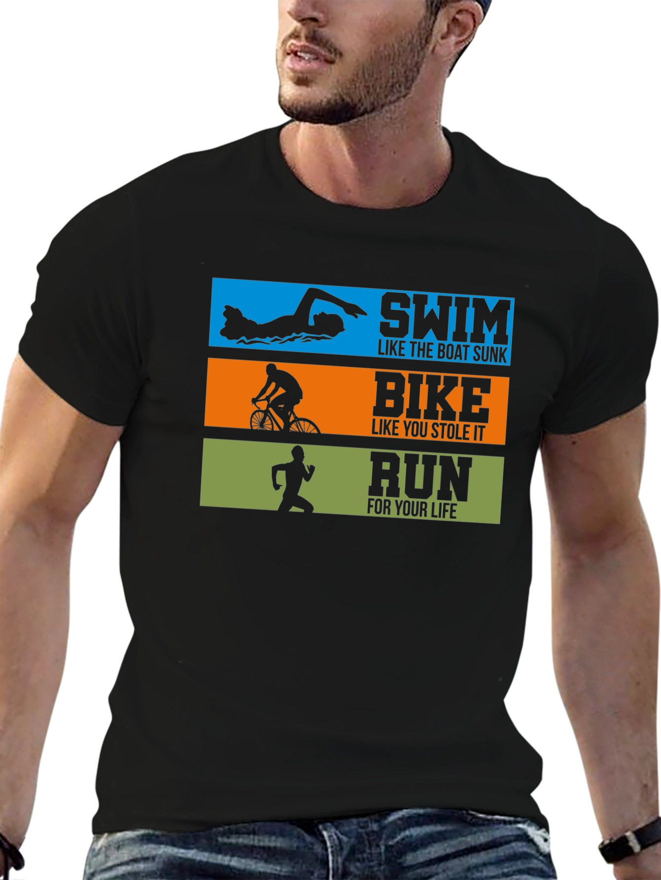 Triathlon T-Shirt: Swim Bike Run!