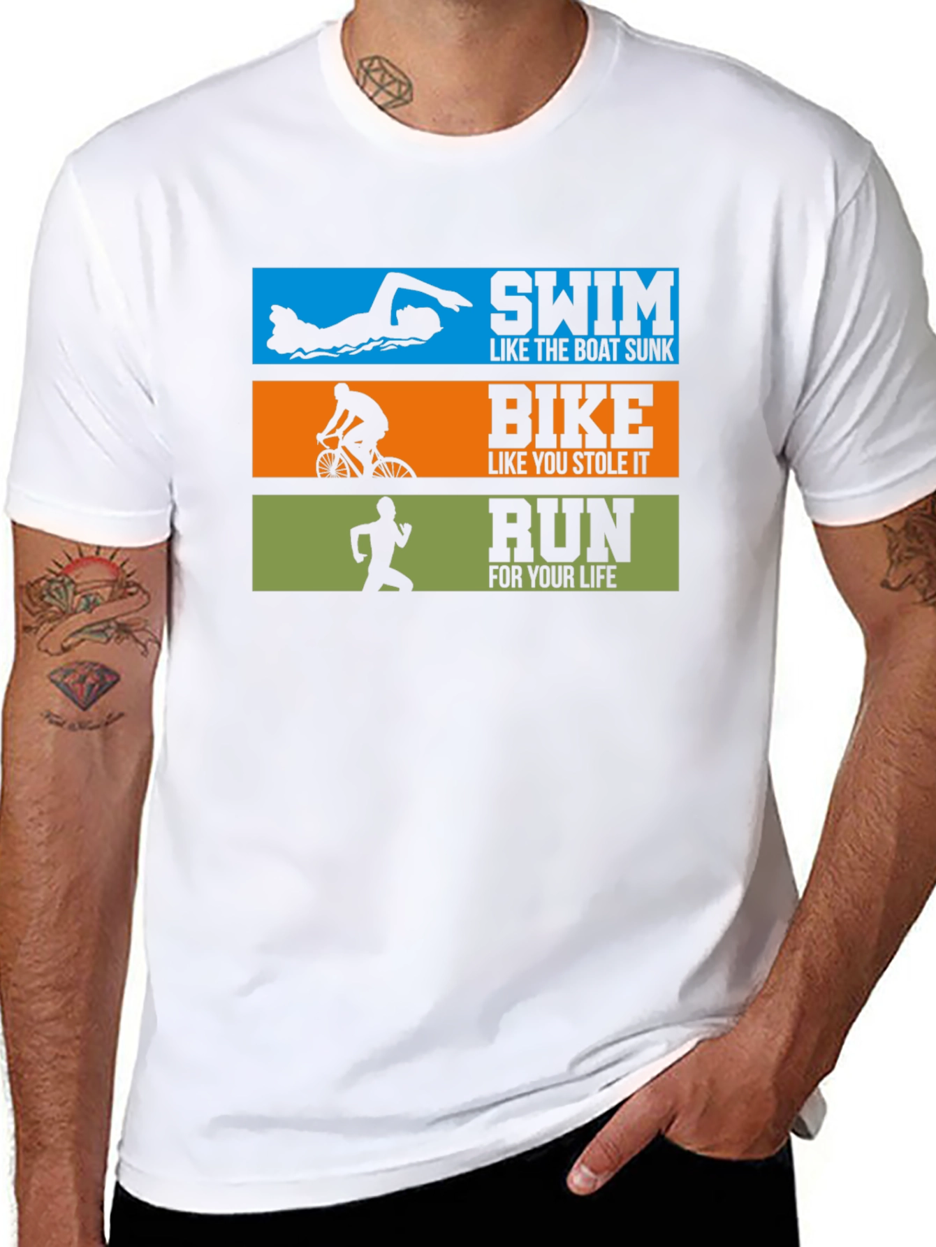 Triathlon T-Shirt: Swim Bike Run!