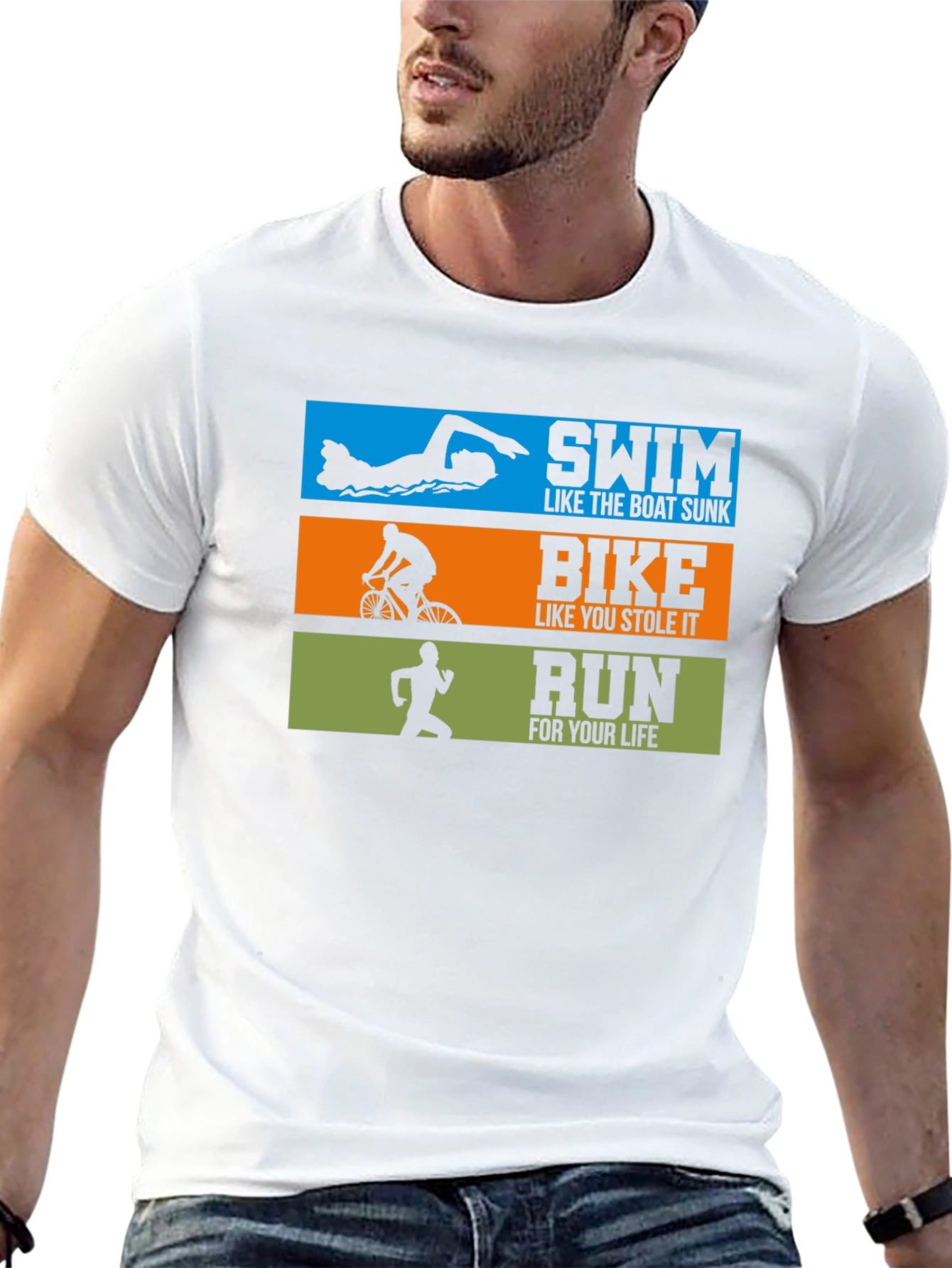 Triathlon T-Shirt: Swim Bike Run!