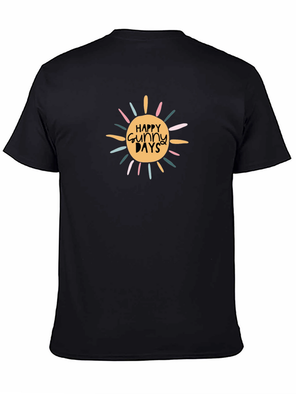 Happy Sunny Days Graphic T-Shirt - Black Cotton Tee