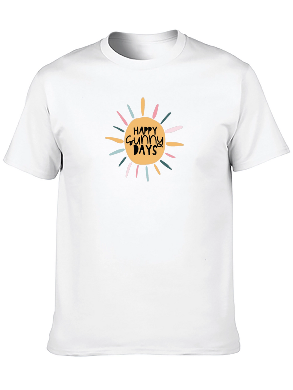 Happy Sunny Days Graphic T-Shirt - Black Cotton Tee