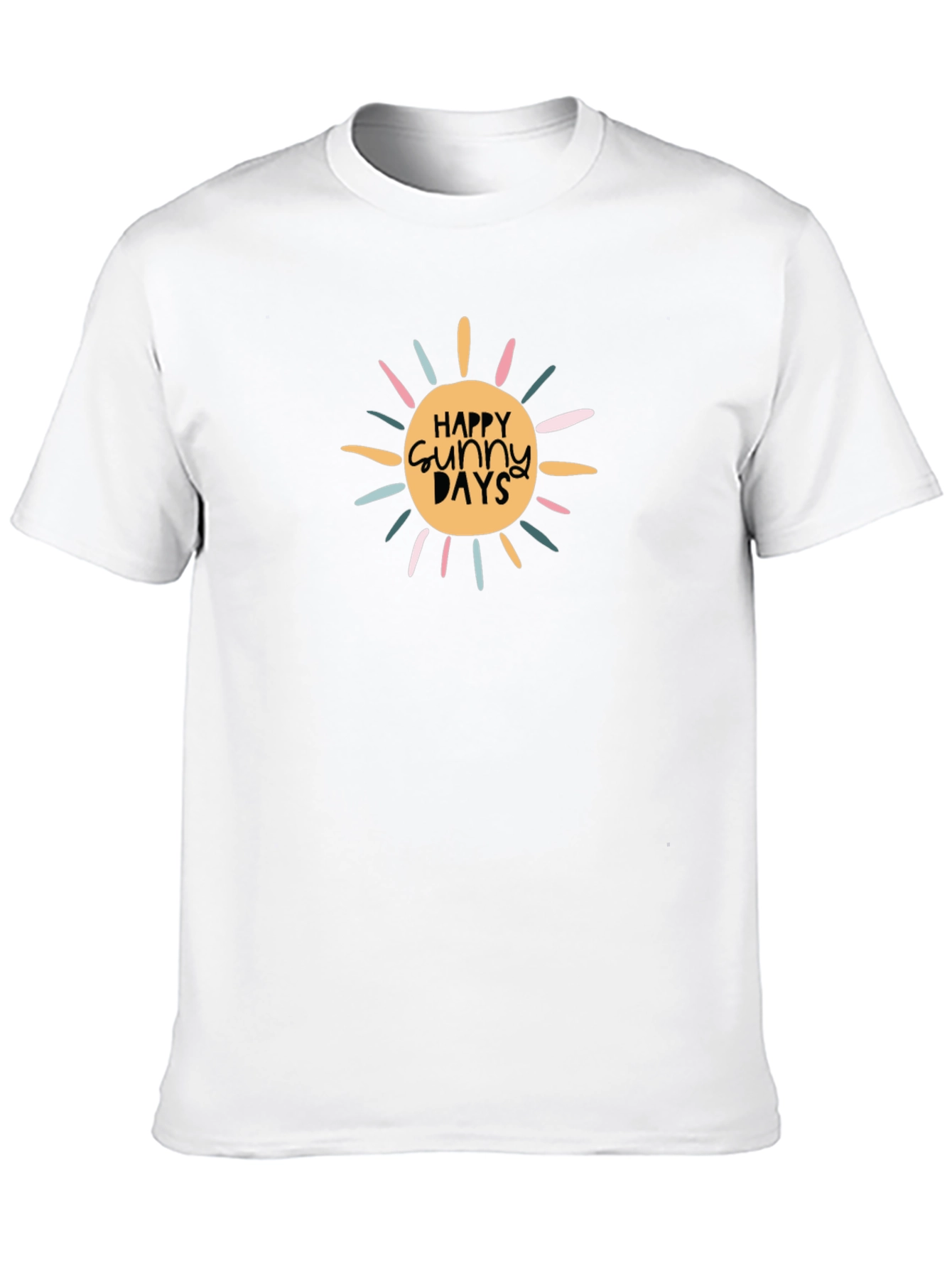 Happy Sunny Days Graphic T-Shirt - Black Cotton Tee