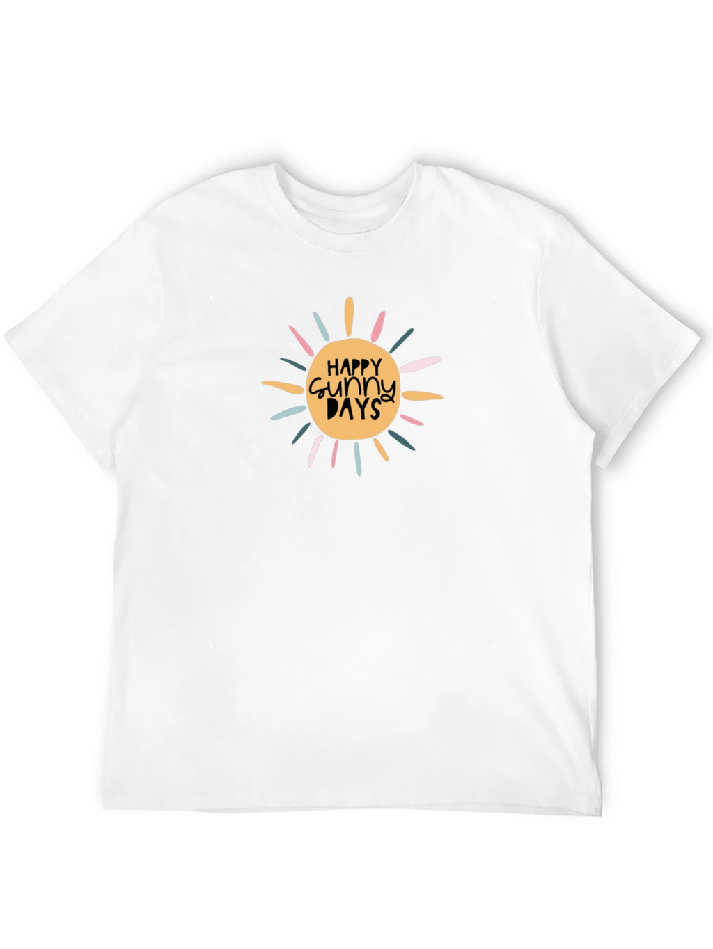 Happy Sunny Days Graphic T-Shirt - Black Cotton Tee