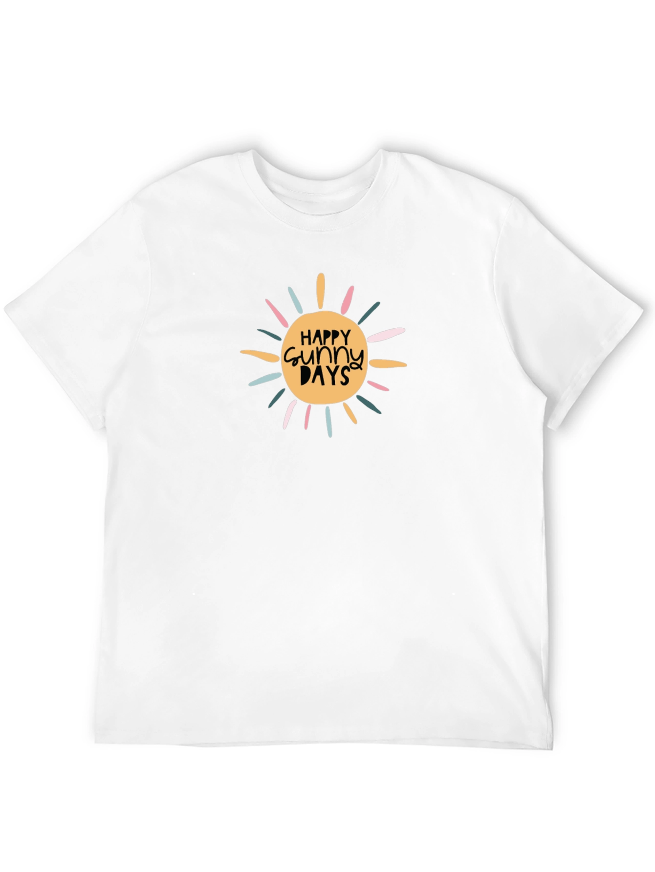 Happy Sunny Days Graphic T-Shirt - Black Cotton Tee
