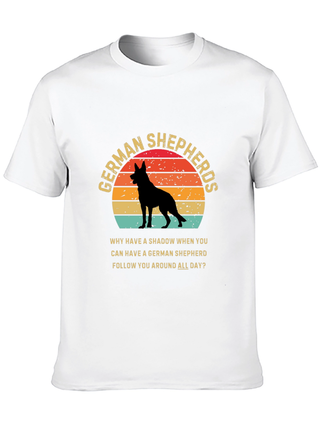 German Shepherd Lover T-Shirt Dog Silhouette Retro Design