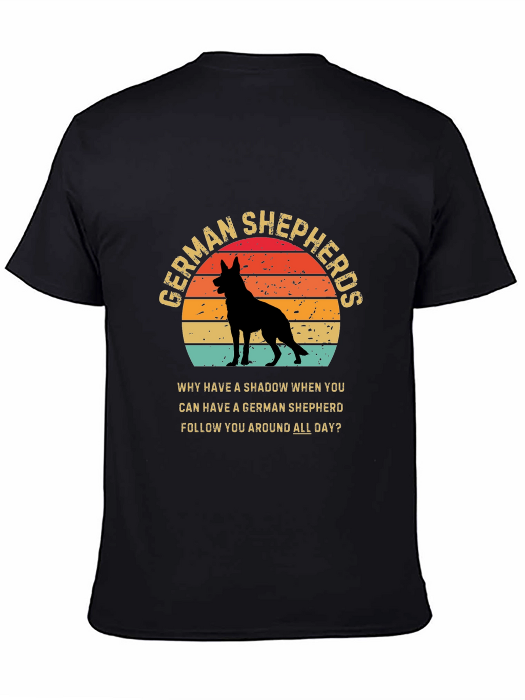 German Shepherd Lover T-Shirt Dog Silhouette Retro Design