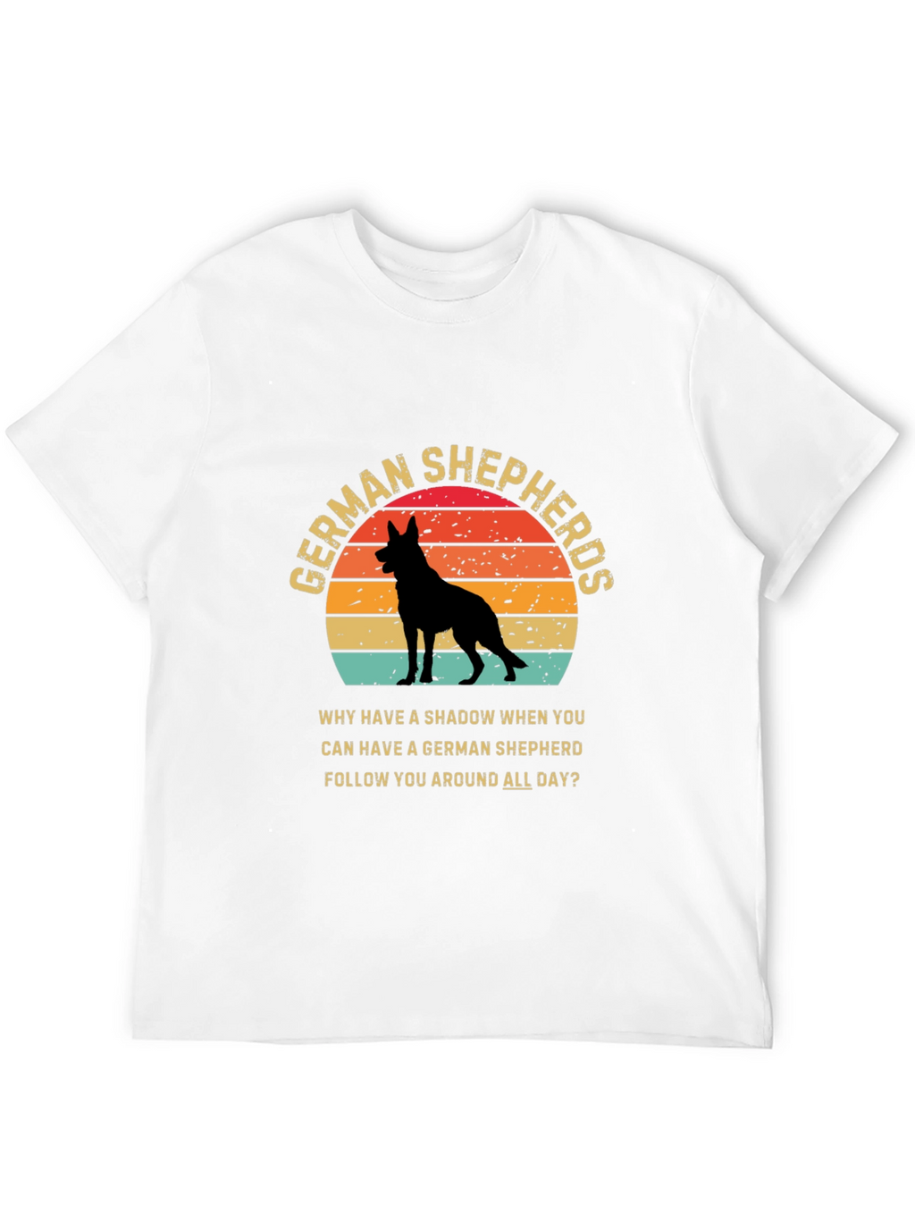 German Shepherd Lover T-Shirt Dog Silhouette Retro Design