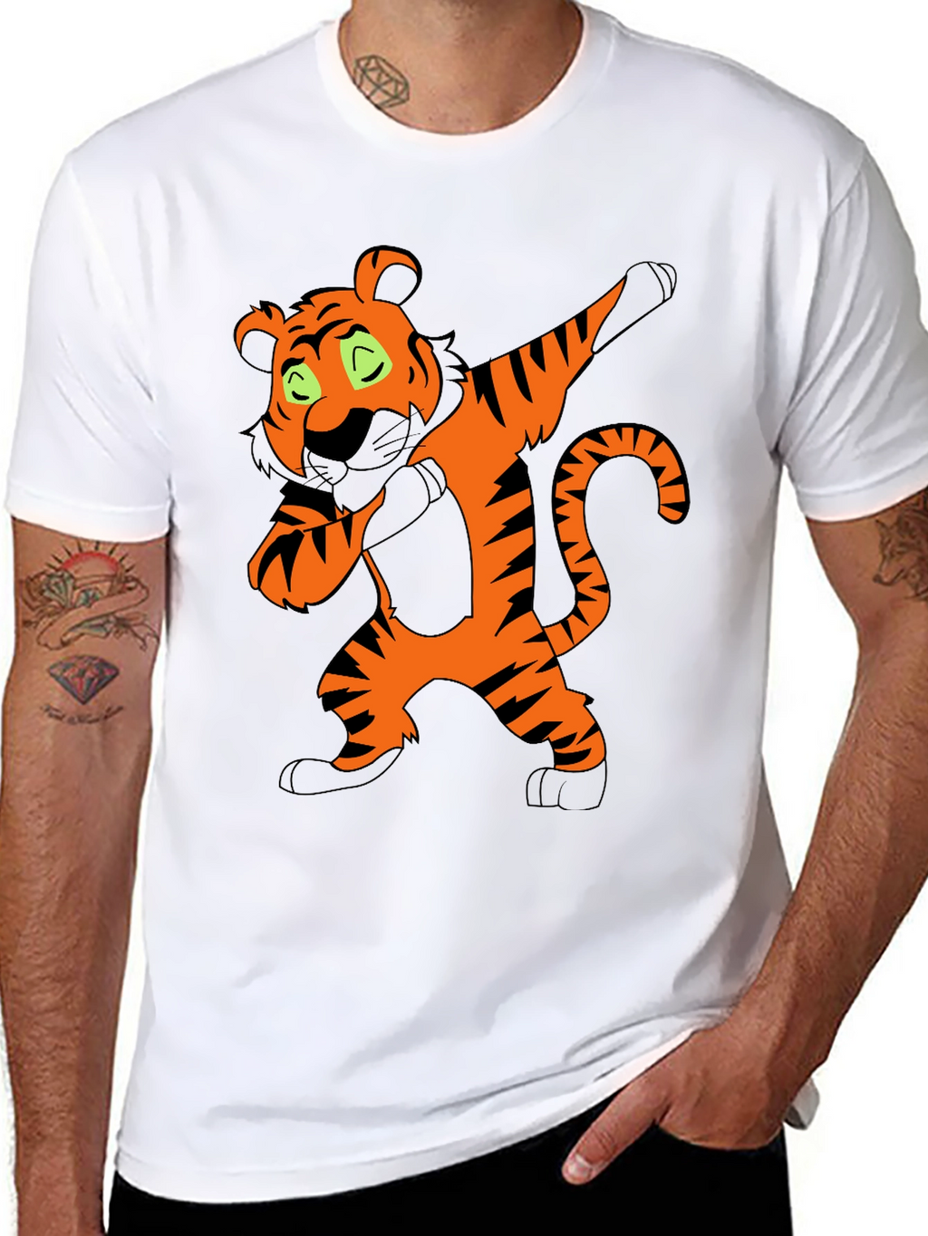 Dabbing Tiger Graphic Tee - Black