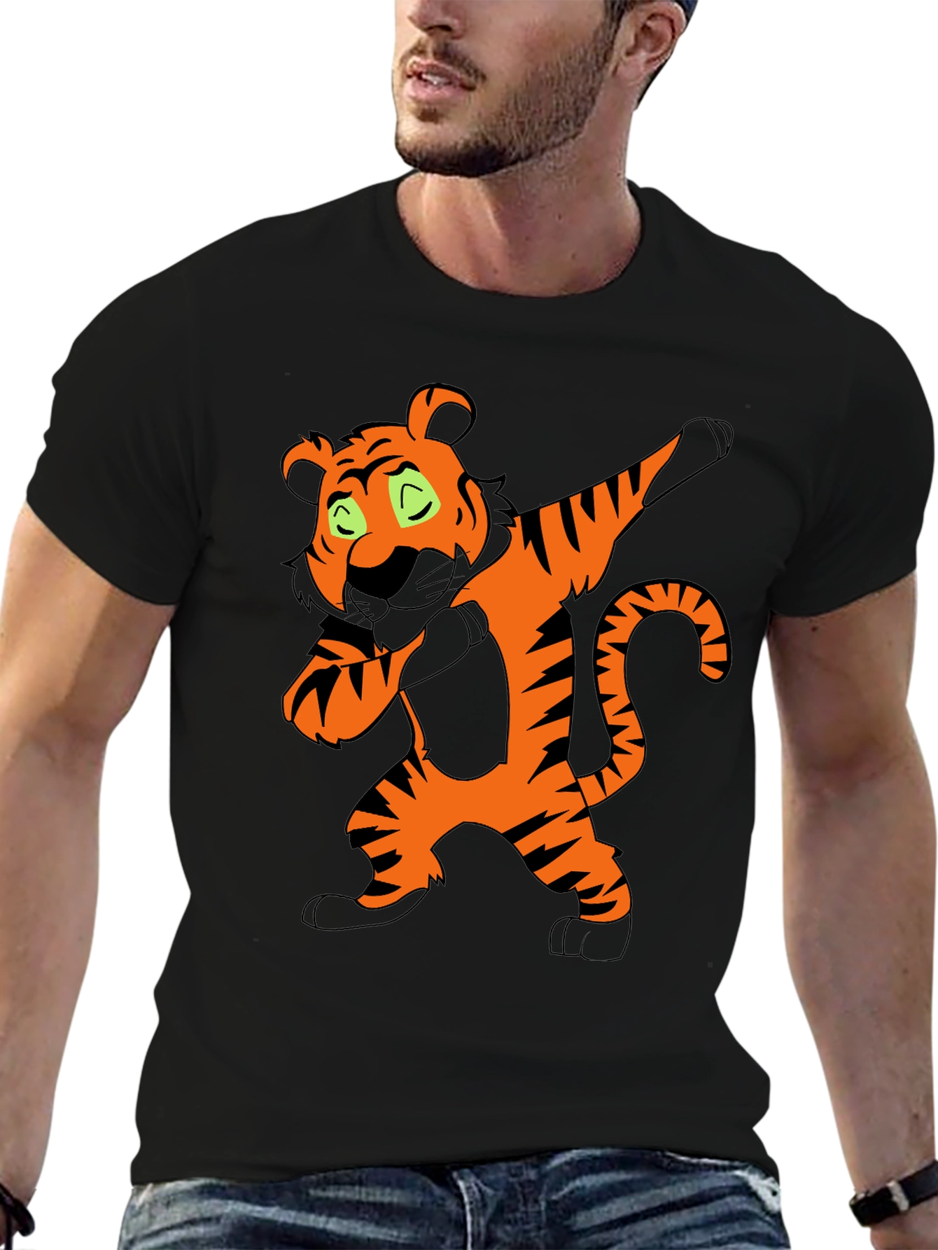 Dabbing Tiger Graphic Tee - Black