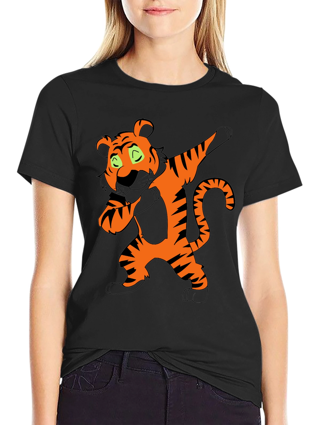 Dabbing Tiger Graphic Tee - Black