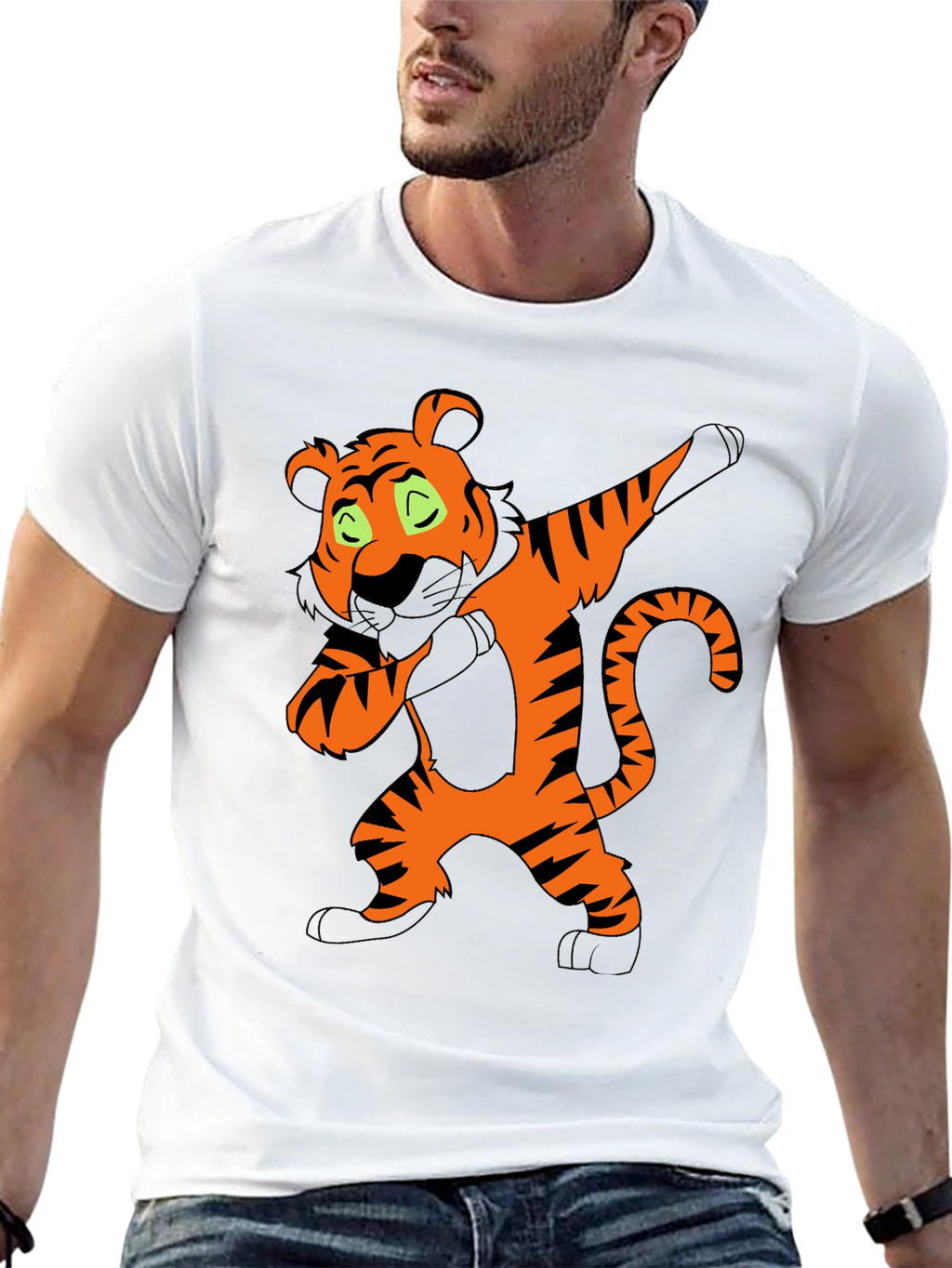 Dabbing Tiger Graphic Tee - Black