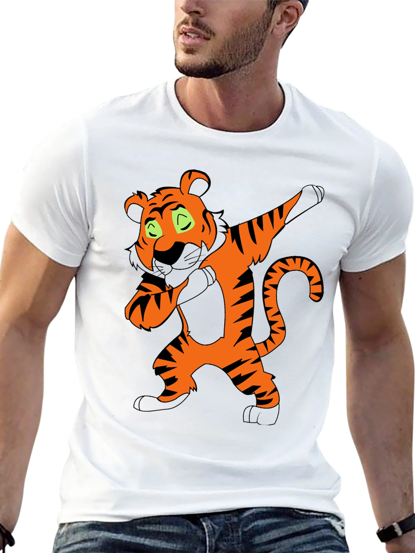 Dabbing Tiger Graphic Tee - Black