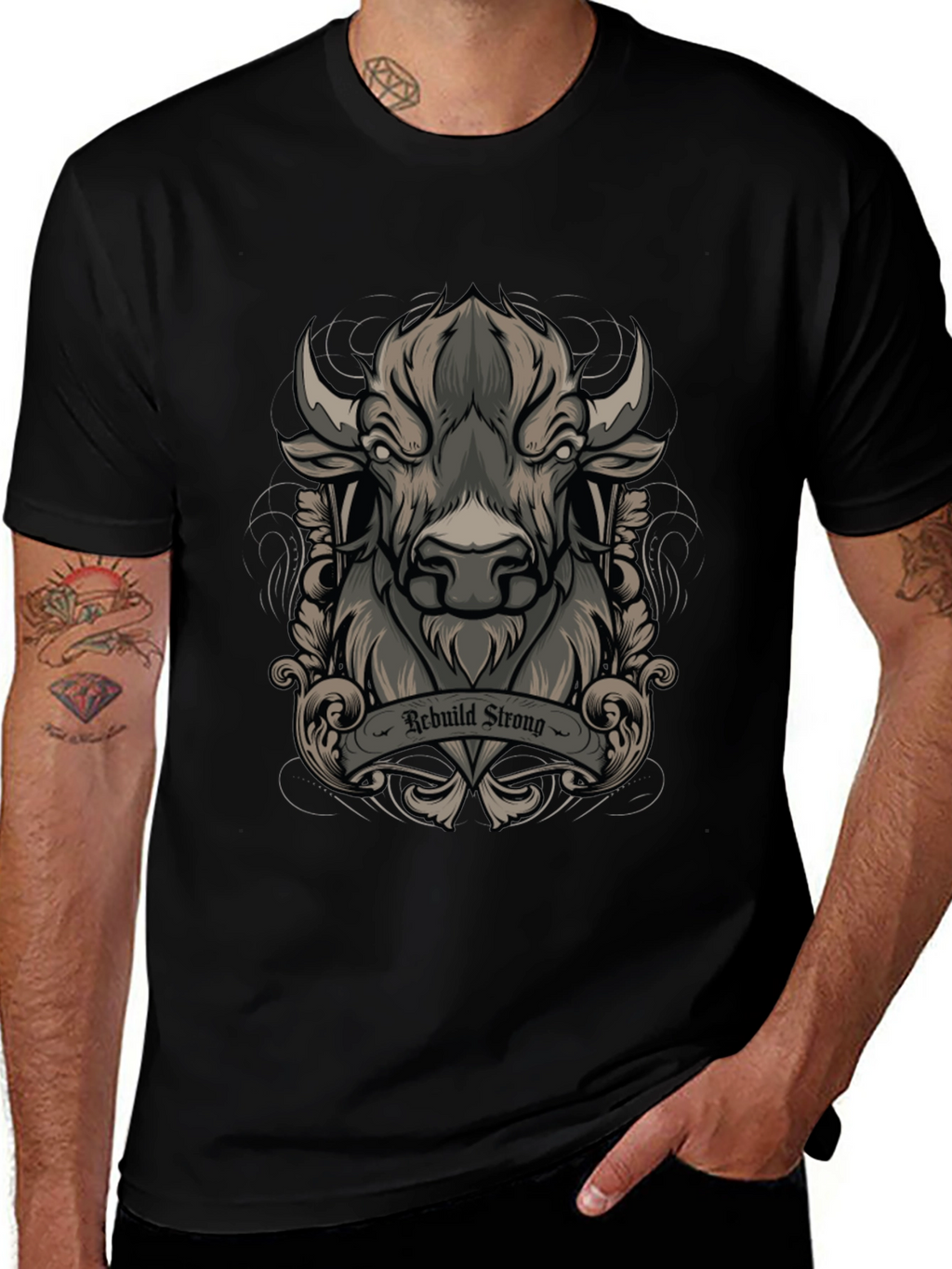 Rebuild Strong Graphic Tee - Black