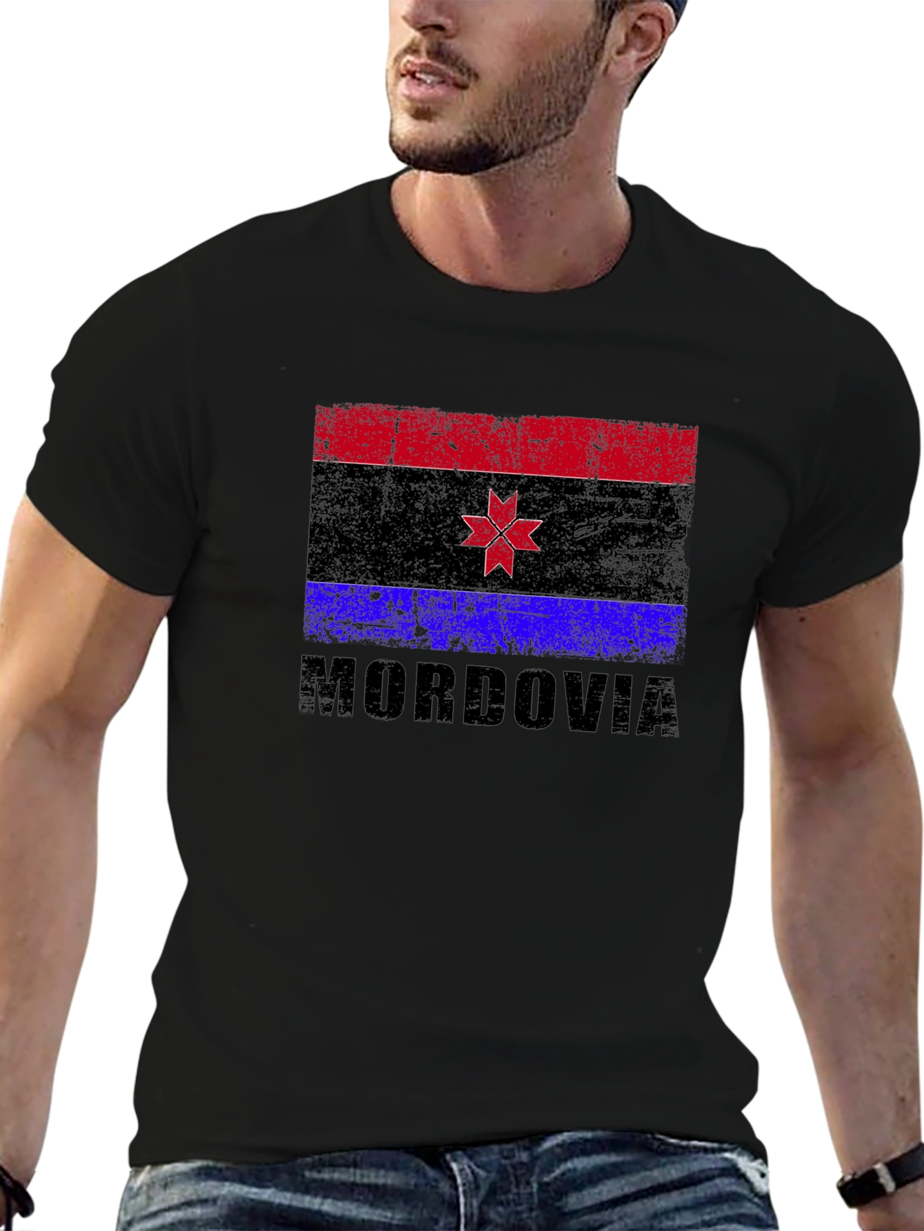 Mordovia Flag T-Shirt Black Graphic Tee