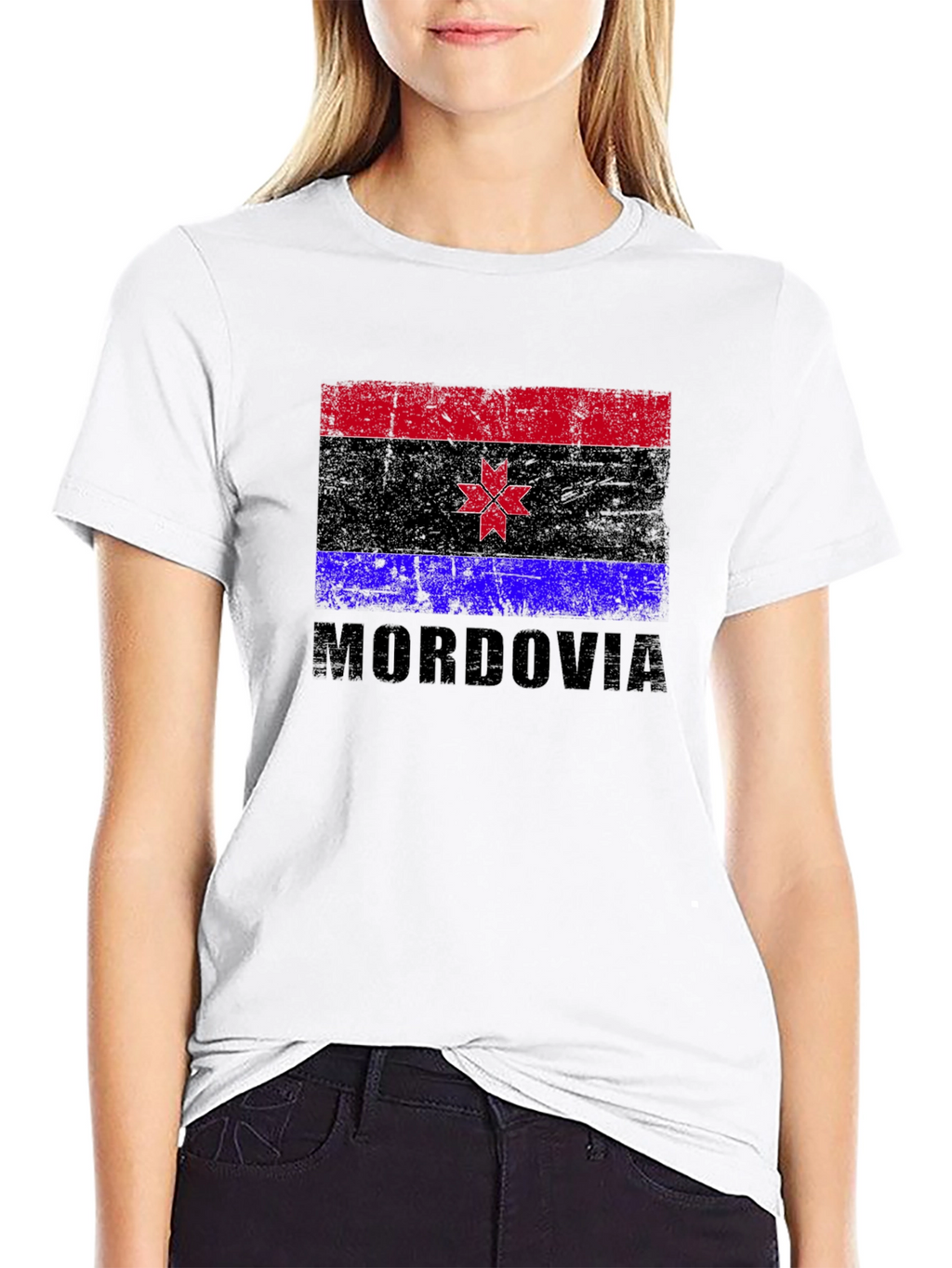 Mordovia Flag T-Shirt Black Graphic Tee