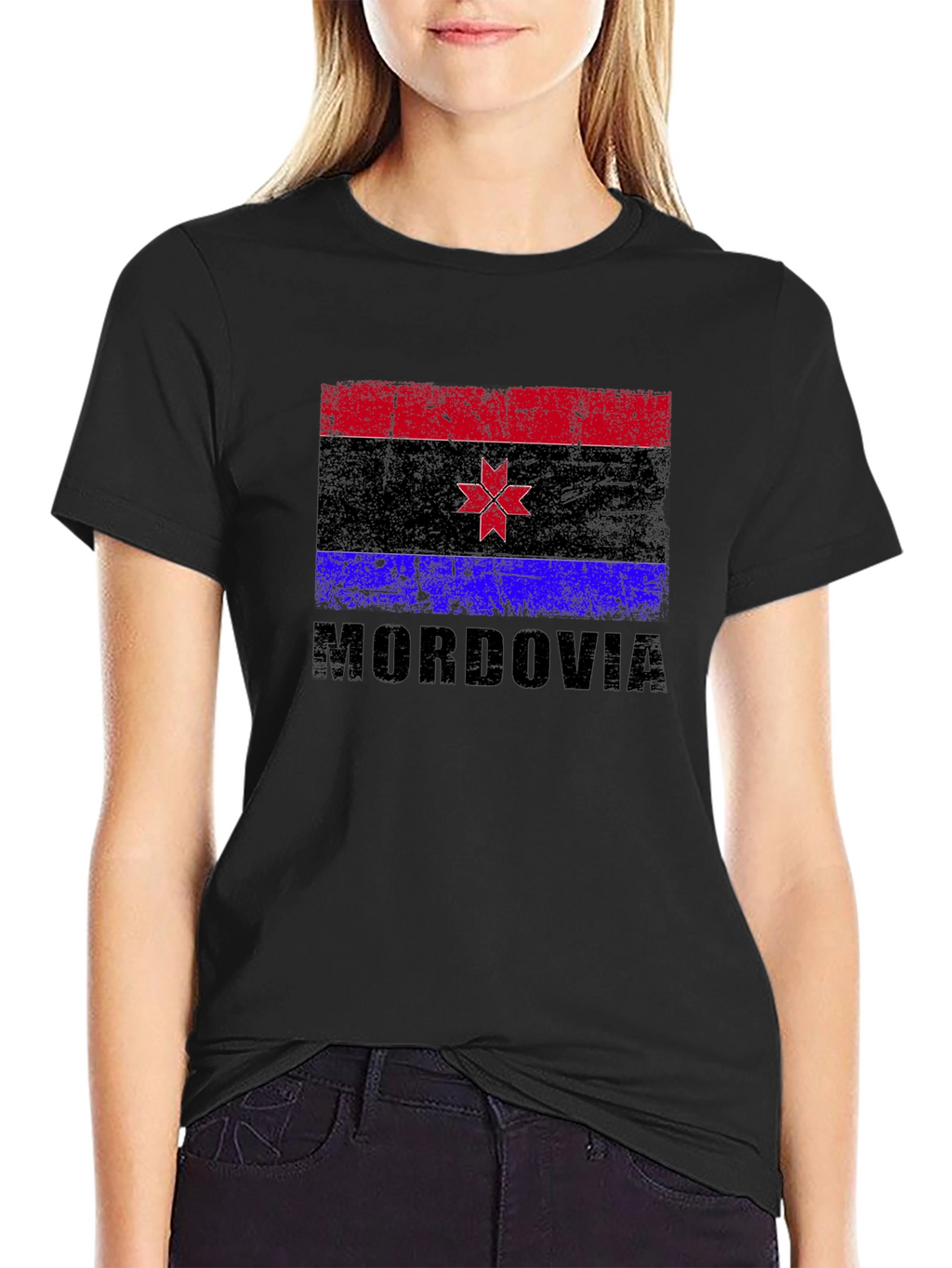 Mordovia Flag T-Shirt Black Graphic Tee