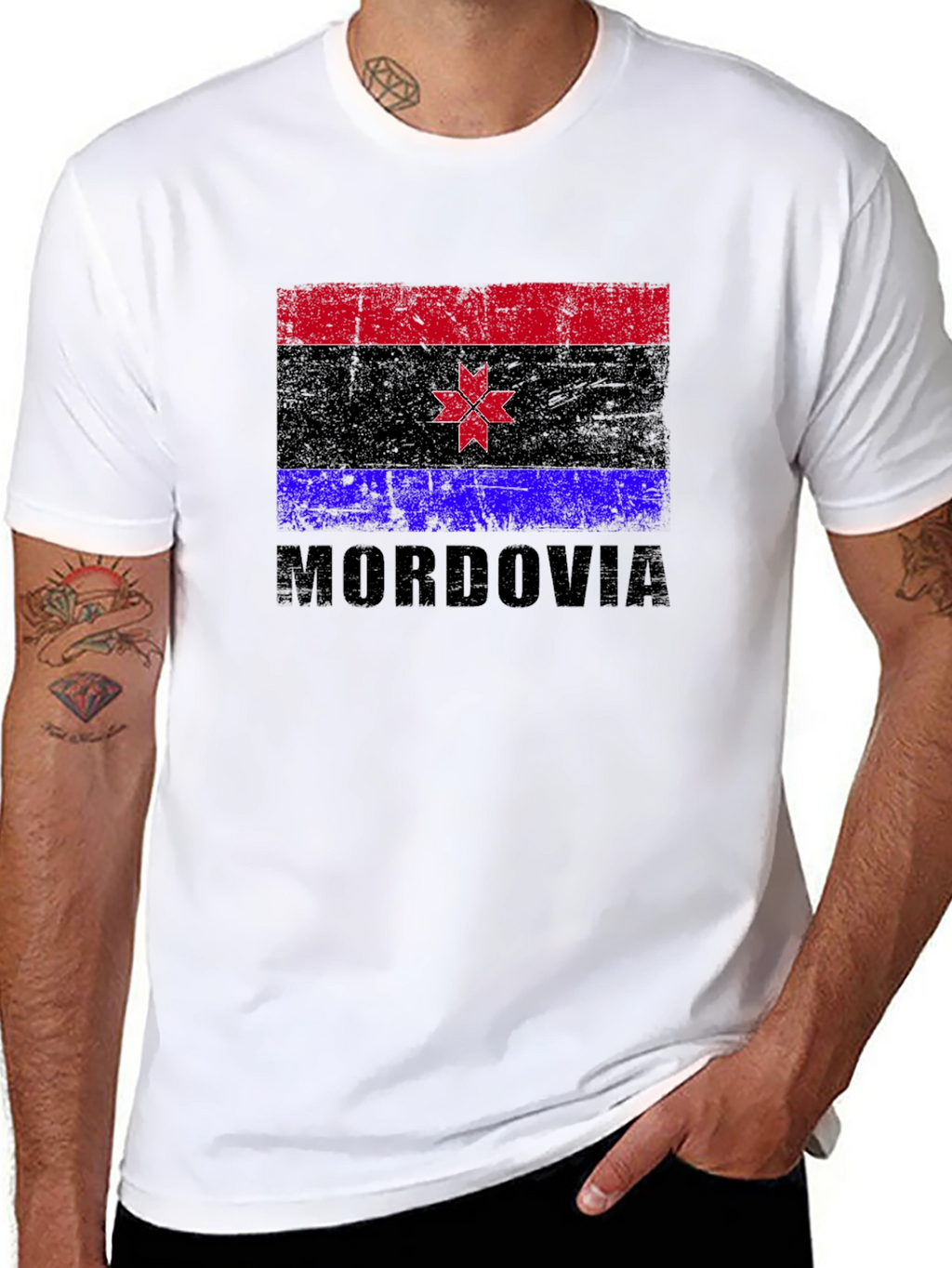 Mordovia Flag T-Shirt Black Graphic Tee