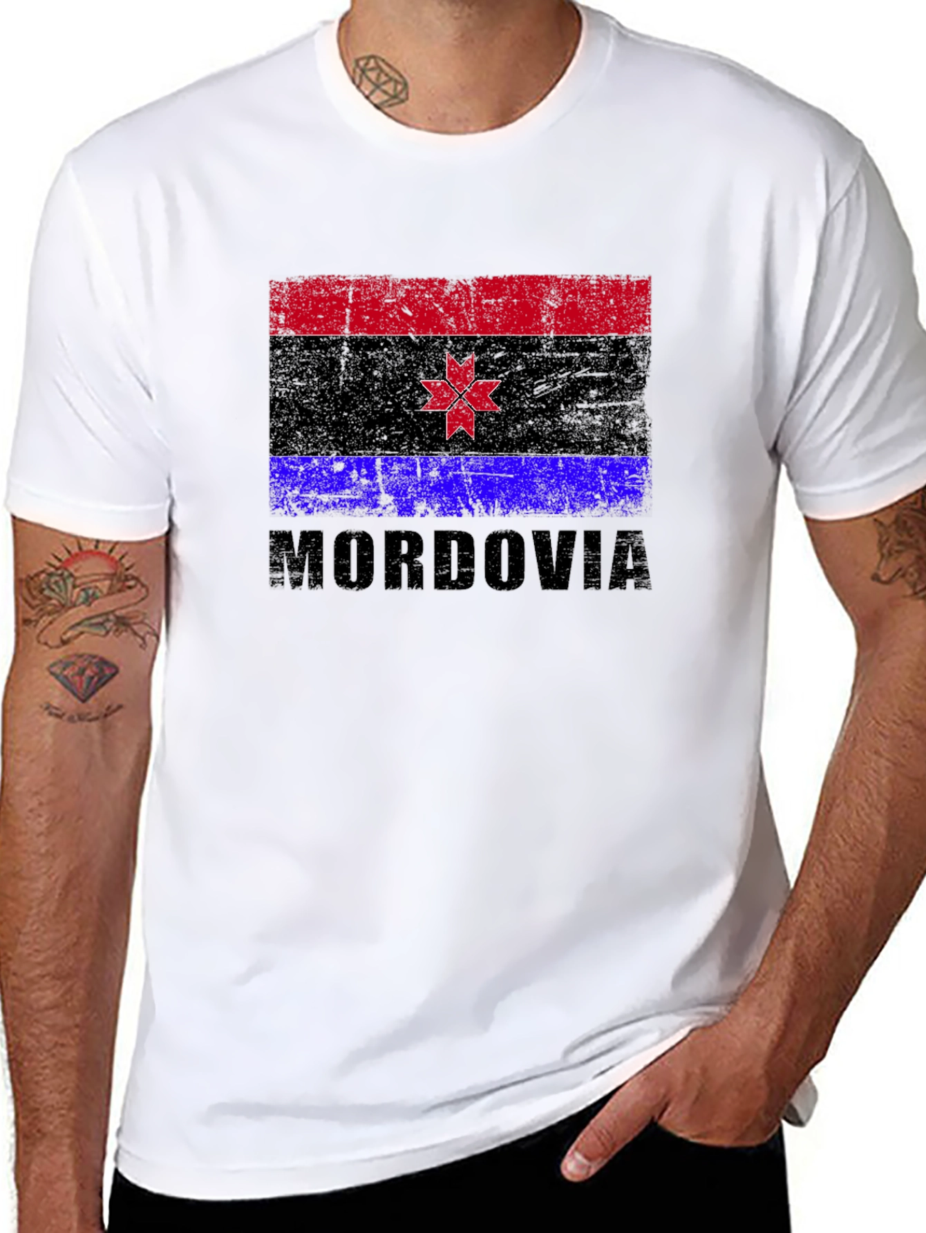 Mordovia Flag T-Shirt Black Graphic Tee