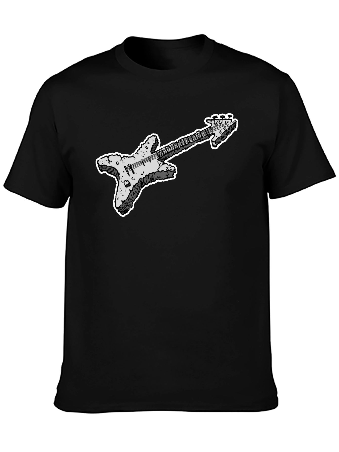 Cool Guitar Graphic Black T-Shirt