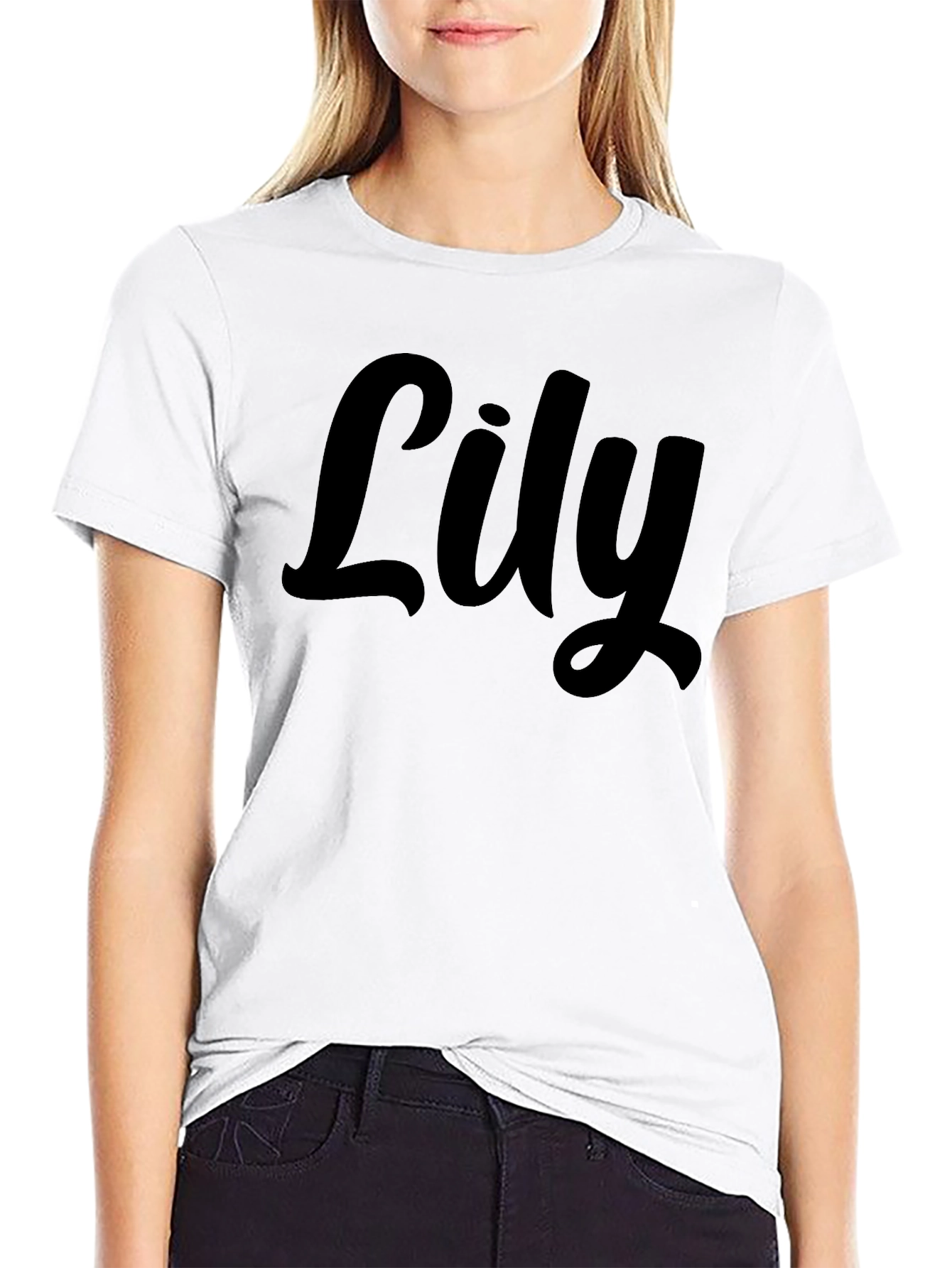 Lily Script Black T-Shirt