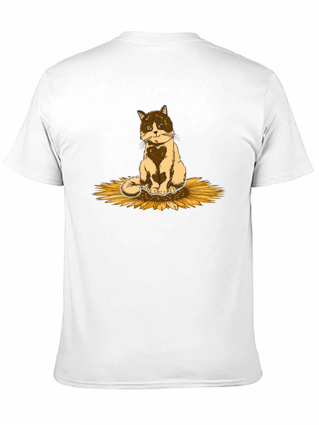 Cat & Sunflower Graphic T-Shirt