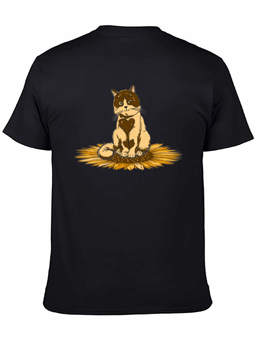 Cat & Sunflower Graphic T-Shirt