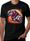 Fiery Hippo Graphic Tee - Mens Black T-Shirt