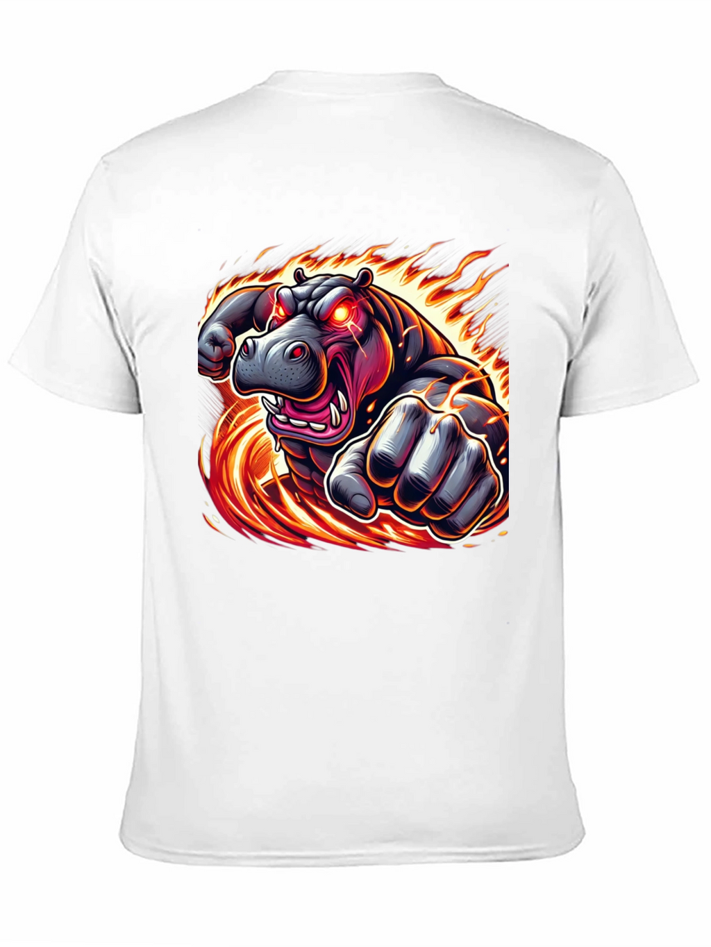Fiery Hippo Graphic Tee - Mens Black T-Shirt