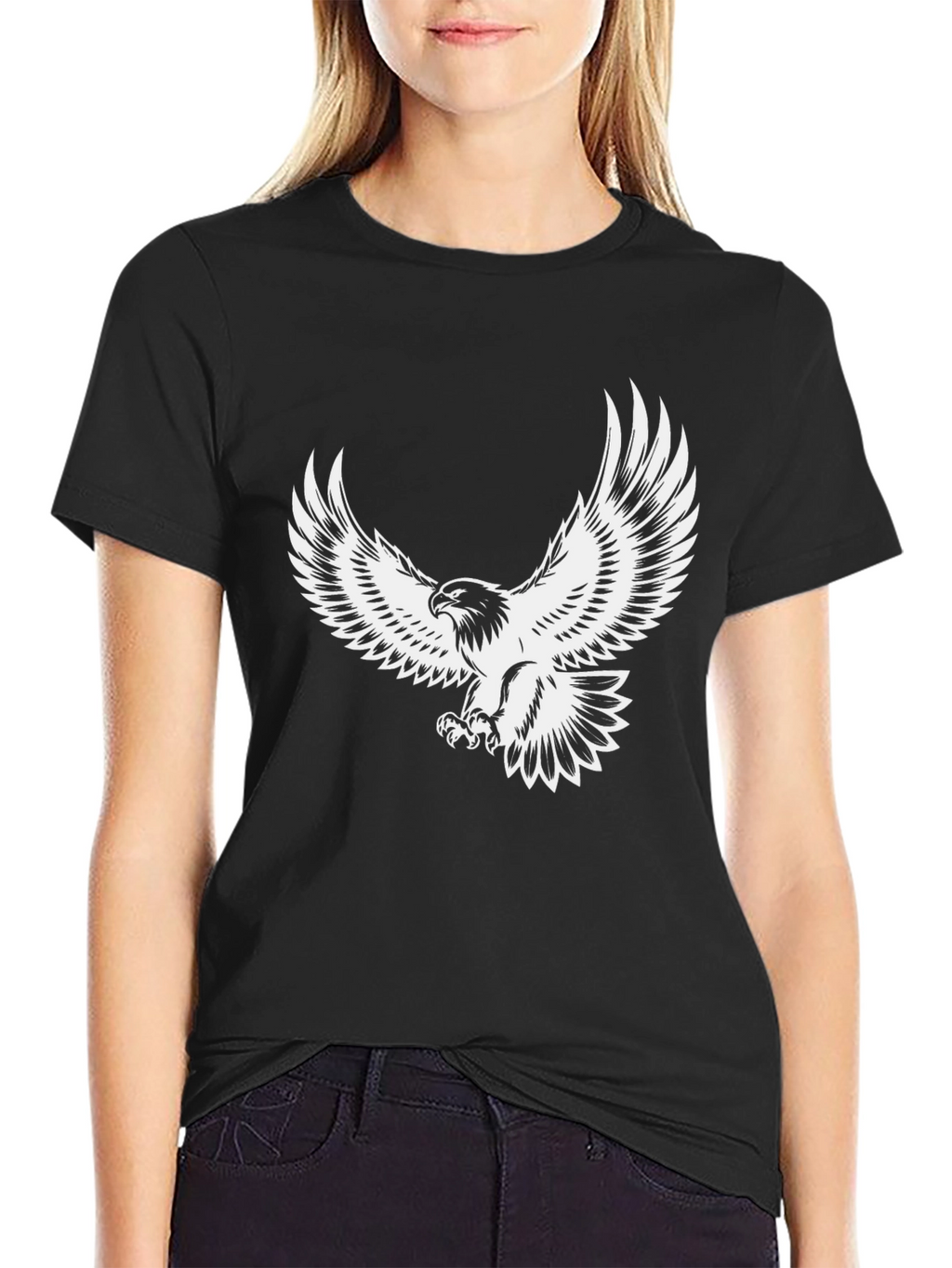 Mens Black Eagle Graphic T-Shirt