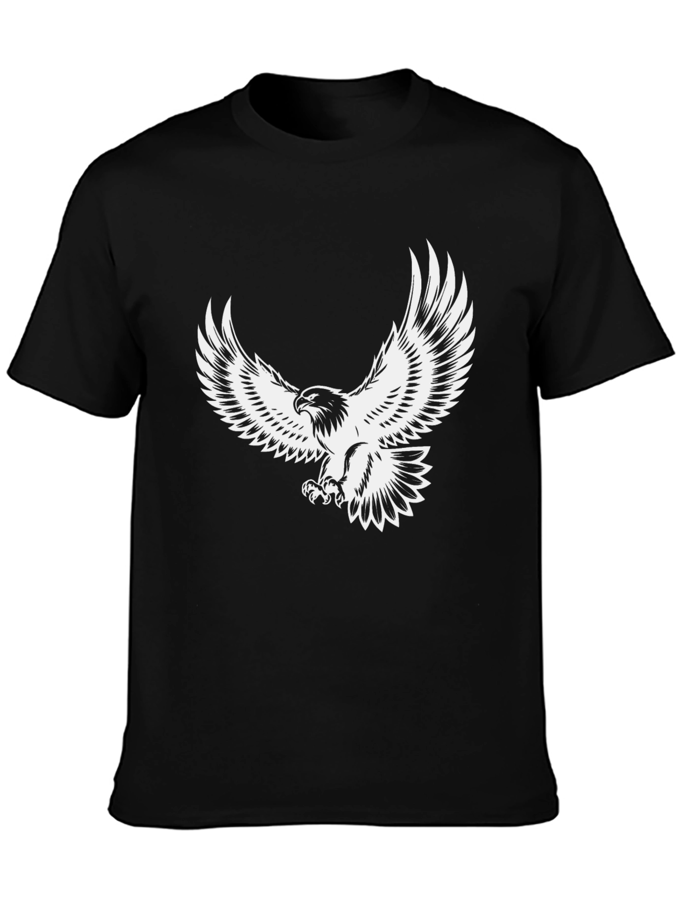 Mens Black Eagle Graphic T-Shirt