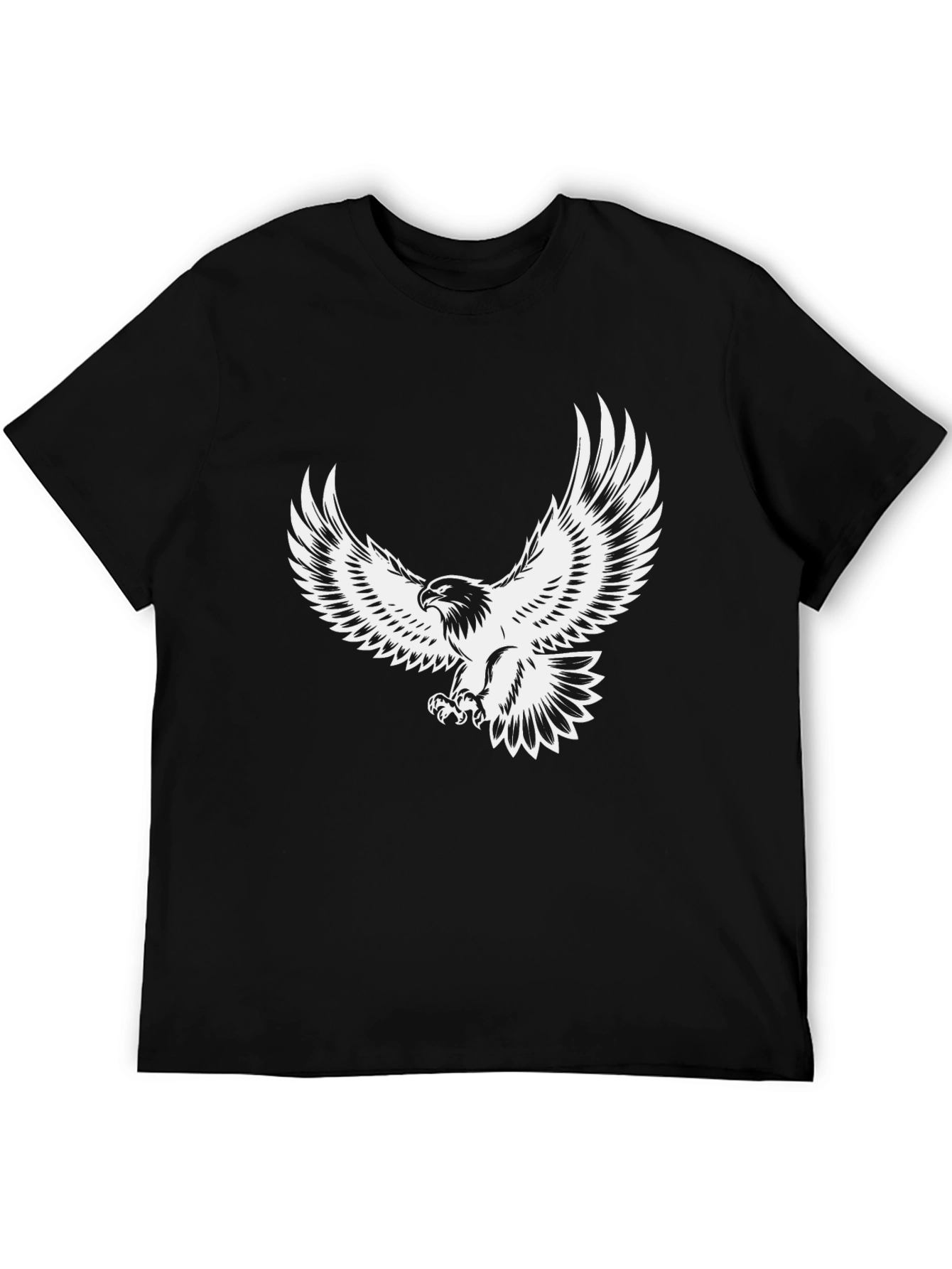 Mens Black Eagle Graphic T-Shirt