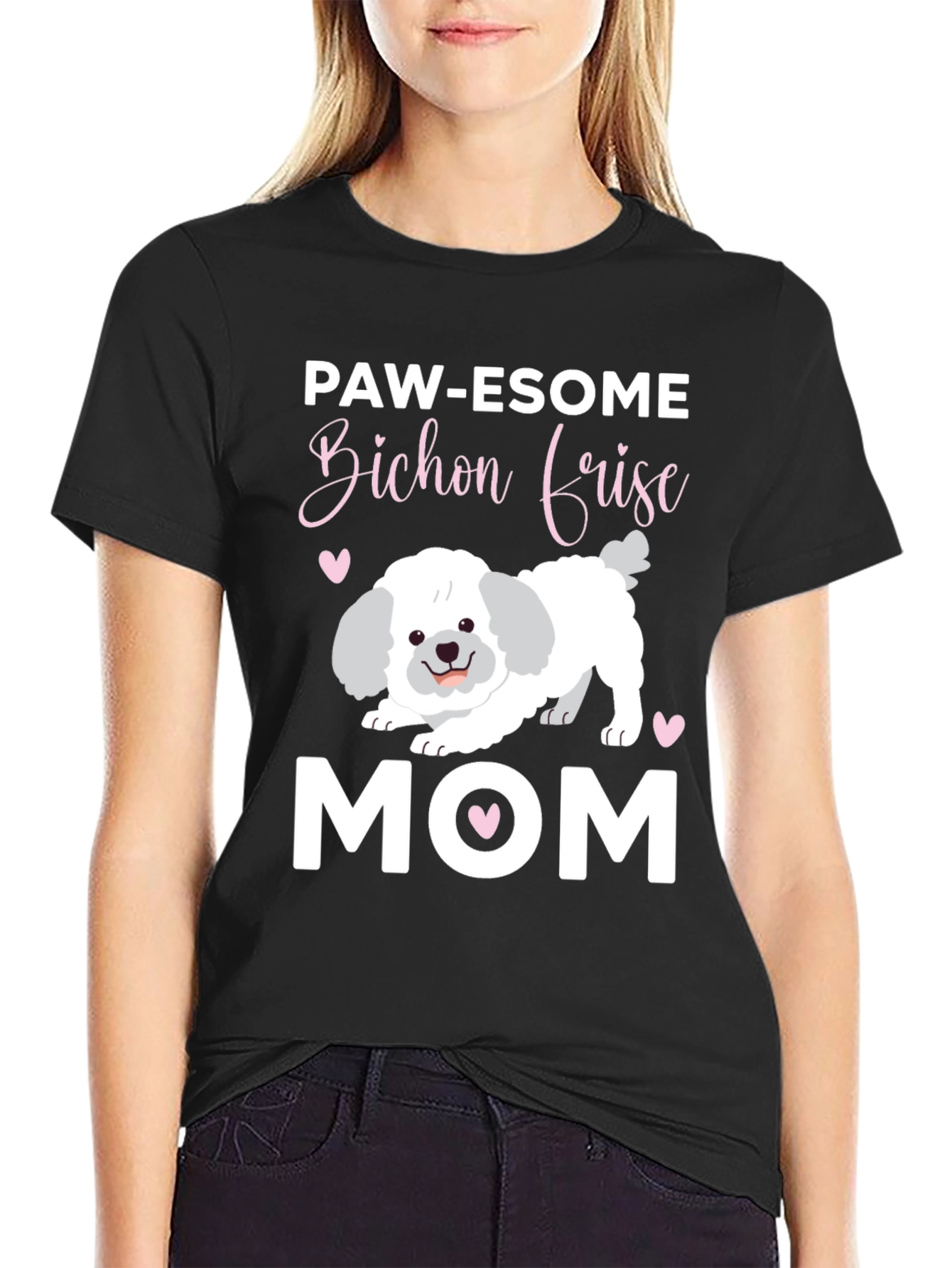 Paw-esome Bichon Frise Mom Graphic Tee