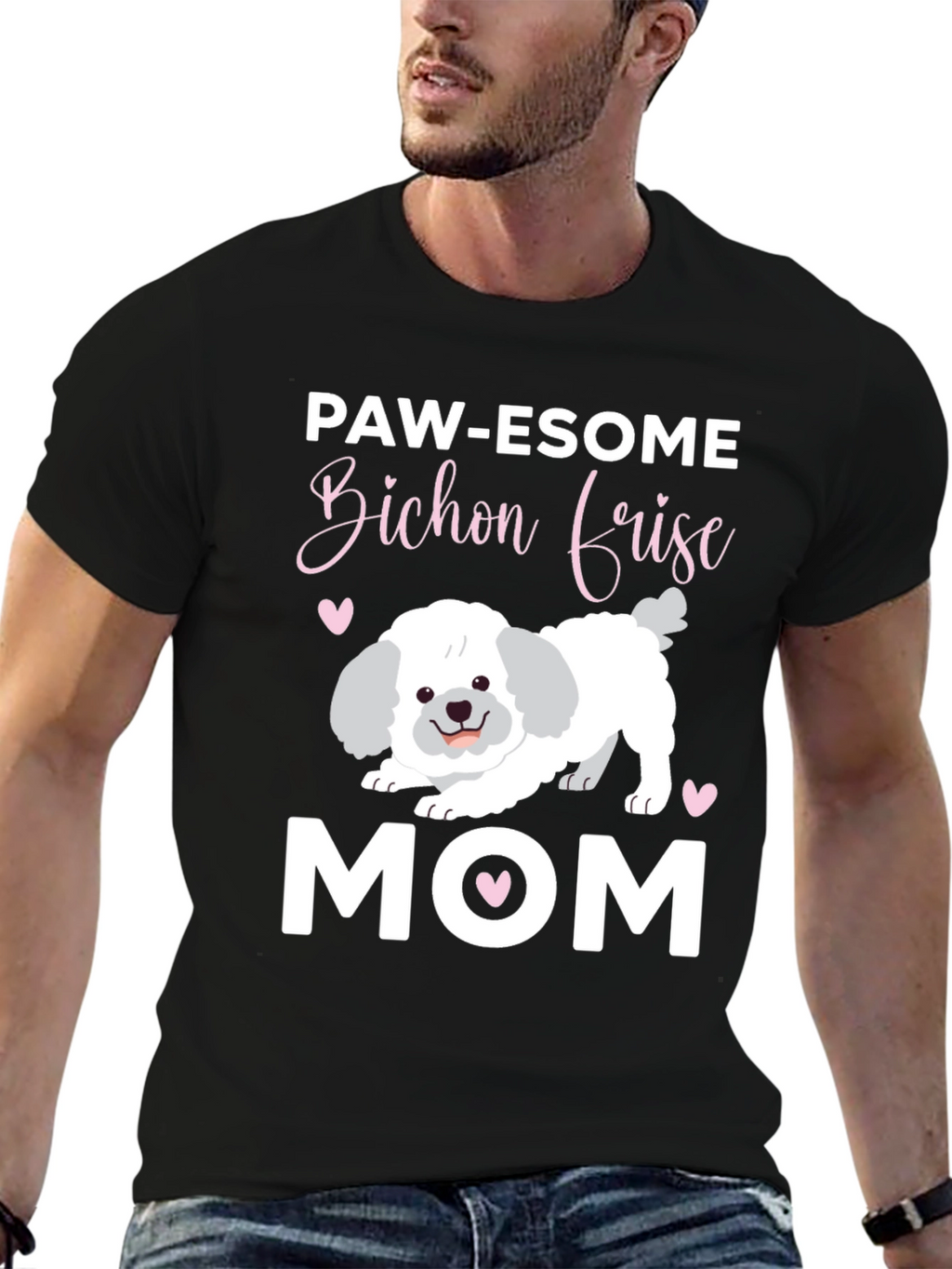 Paw-esome Bichon Frise Mom Graphic Tee