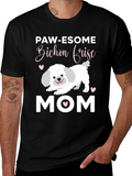 Paw-esome Bichon Frise Mom Graphic Tee