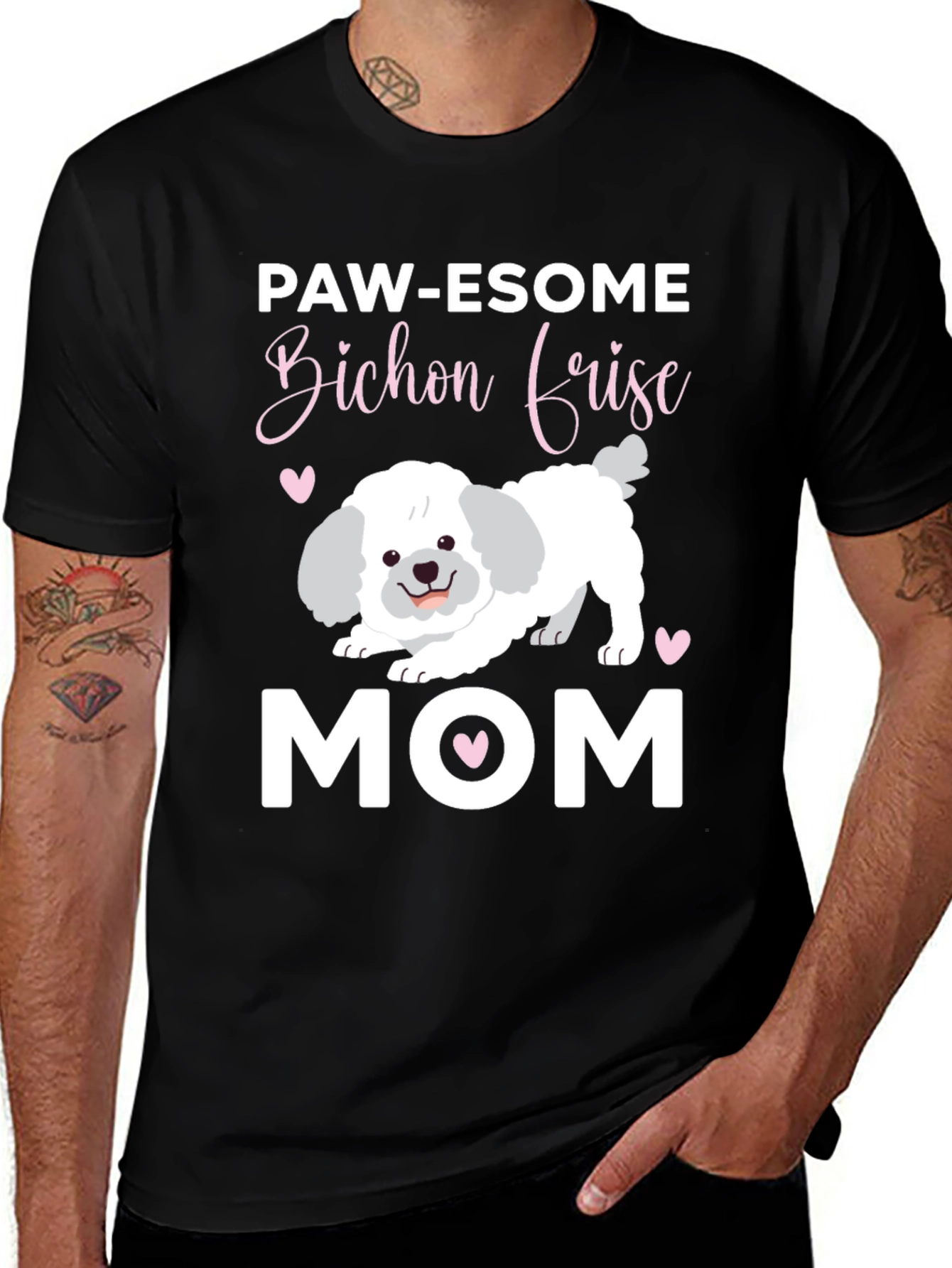 Paw-esome Bichon Frise Mom Graphic Tee