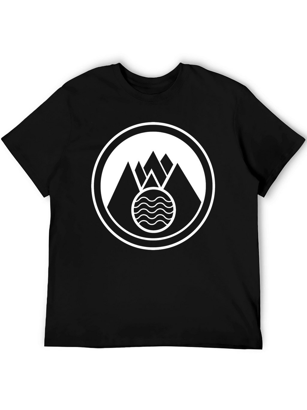 Mountain Waves Graphic Black T-Shirt