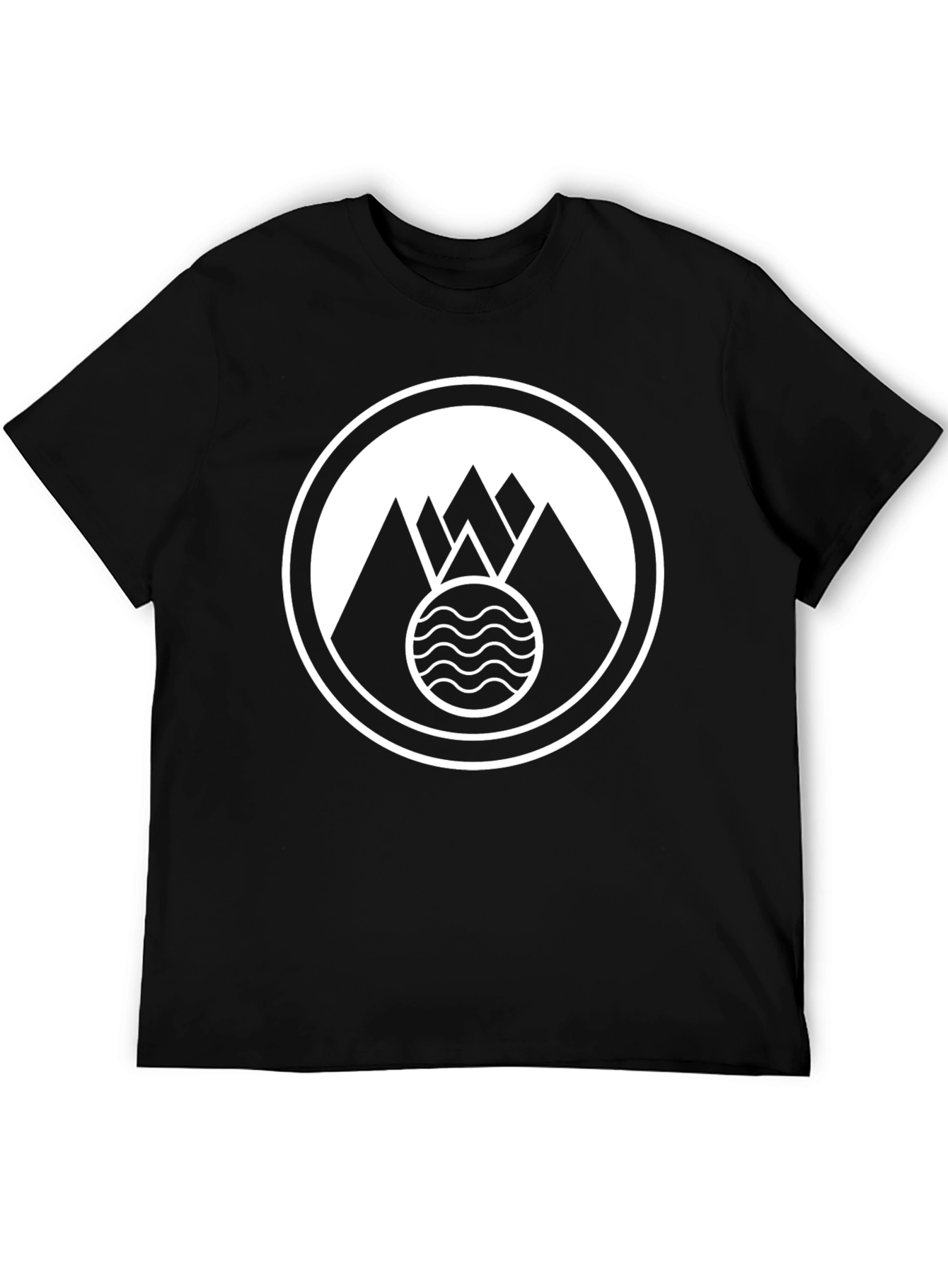 Mountain Waves Graphic Black T-Shirt